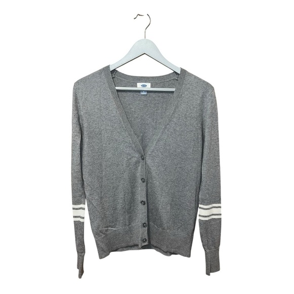 🟣Old Navy Gray V-Neck Cardigan - Size Medium - Picture 1 of 3